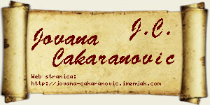 Jovana Čakaranović vizit kartica